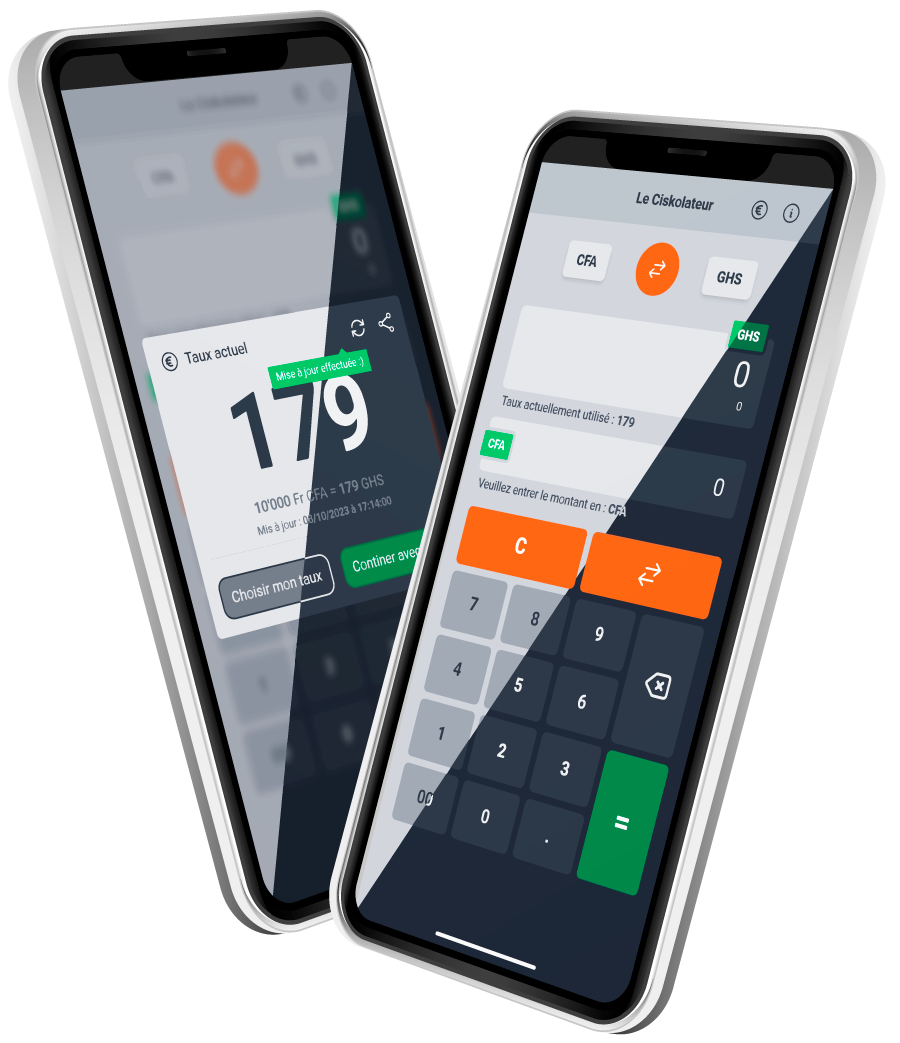 Maquette de l'application Le Ciskolateur